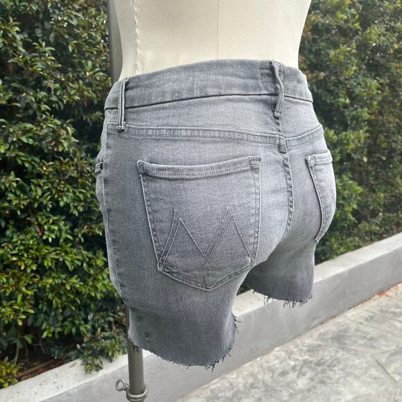 Mother Looker Supermoon Gray Black Cutoff Denim Shorts Women’s 26 - Picture 2 of 9